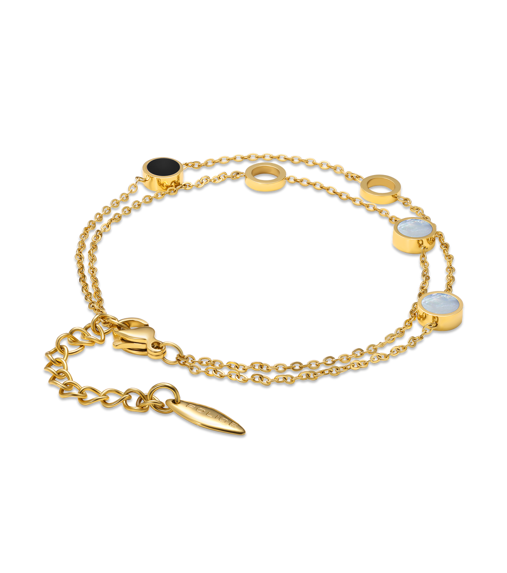 Police Aurora White & Black Inlay  Bracelet