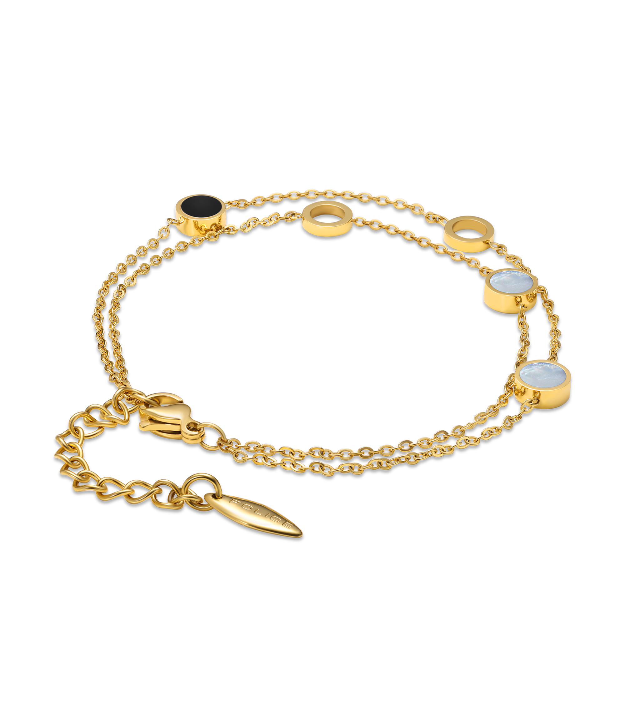 Police Aurora White & Black Inlay  Bracelet