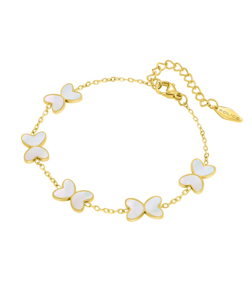 Police White Butterfly Charms Bracelet