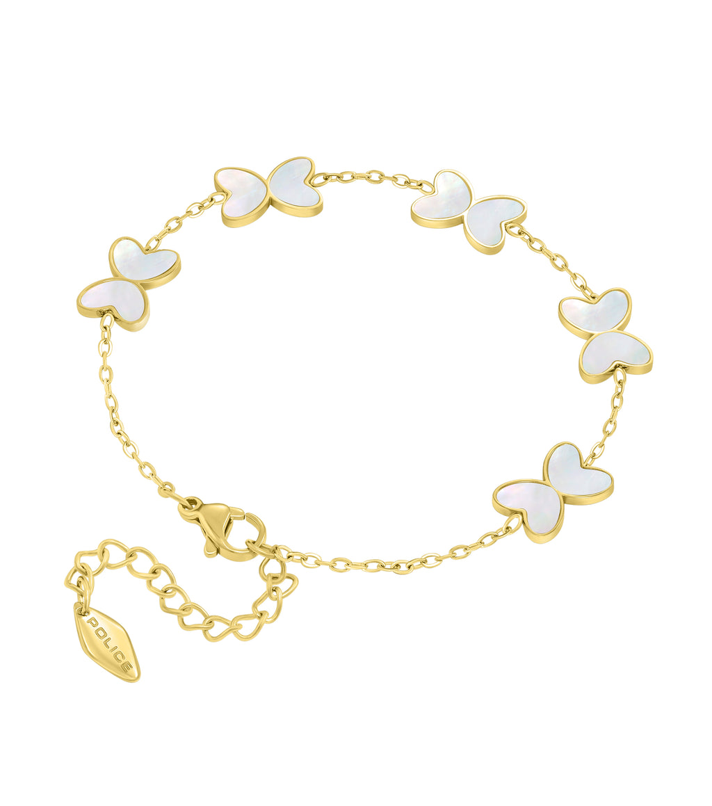 Police White Butterfly Charms Bracelet