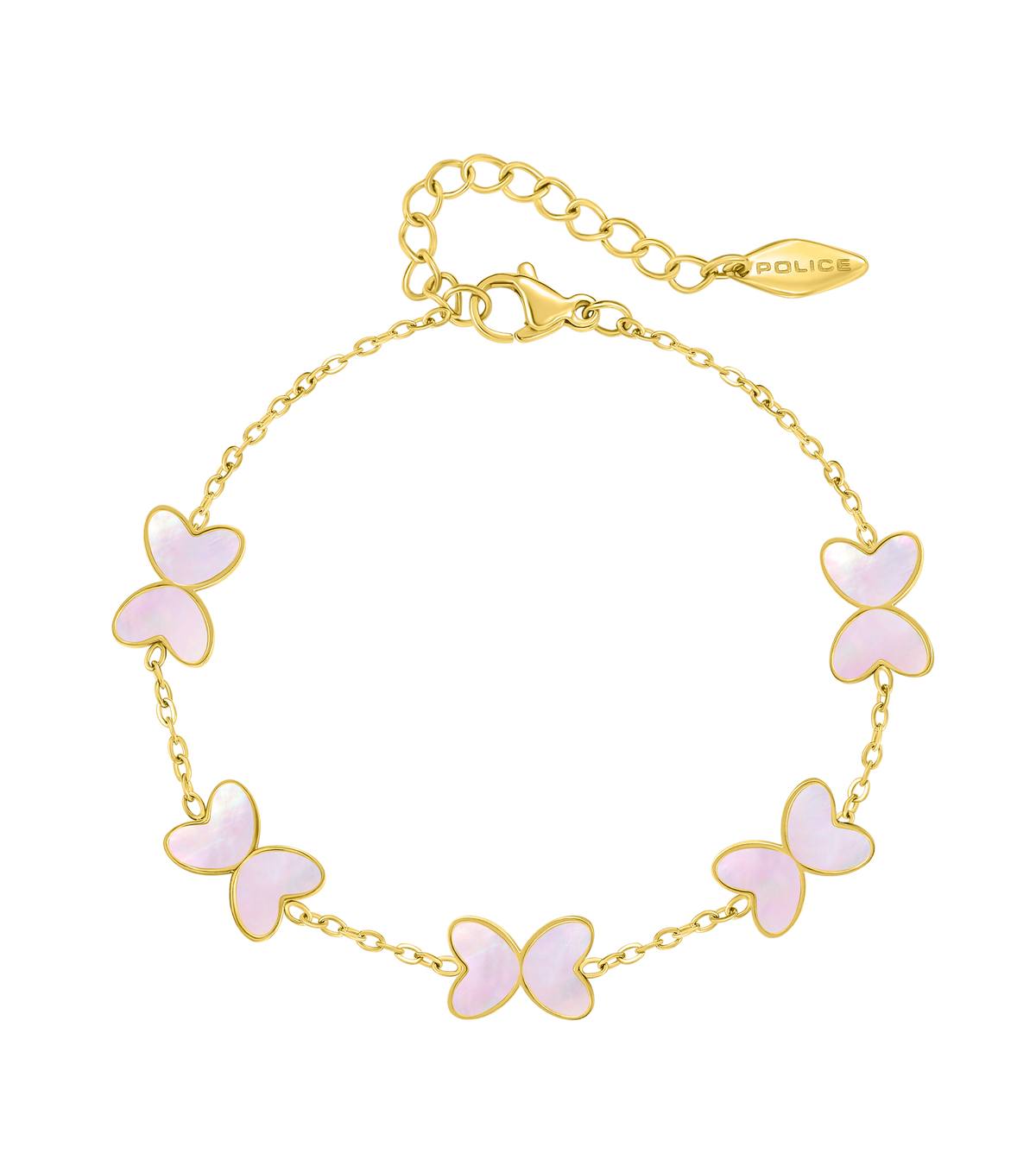 Police Pink Butterfly Charms Bracelet Police Pink Butterfly Charms Bracelet