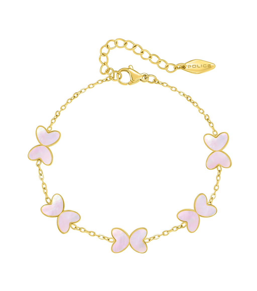 Police Pink Butterfly Charms Bracelet