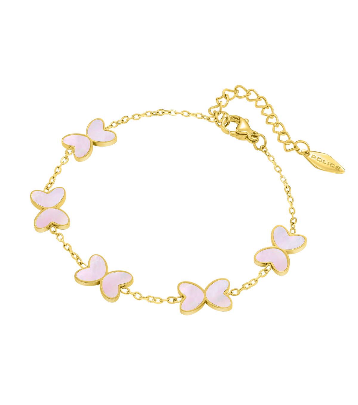 Police Pink Butterfly Charms Bracelet Police Pink Butterfly Charms Bracelet