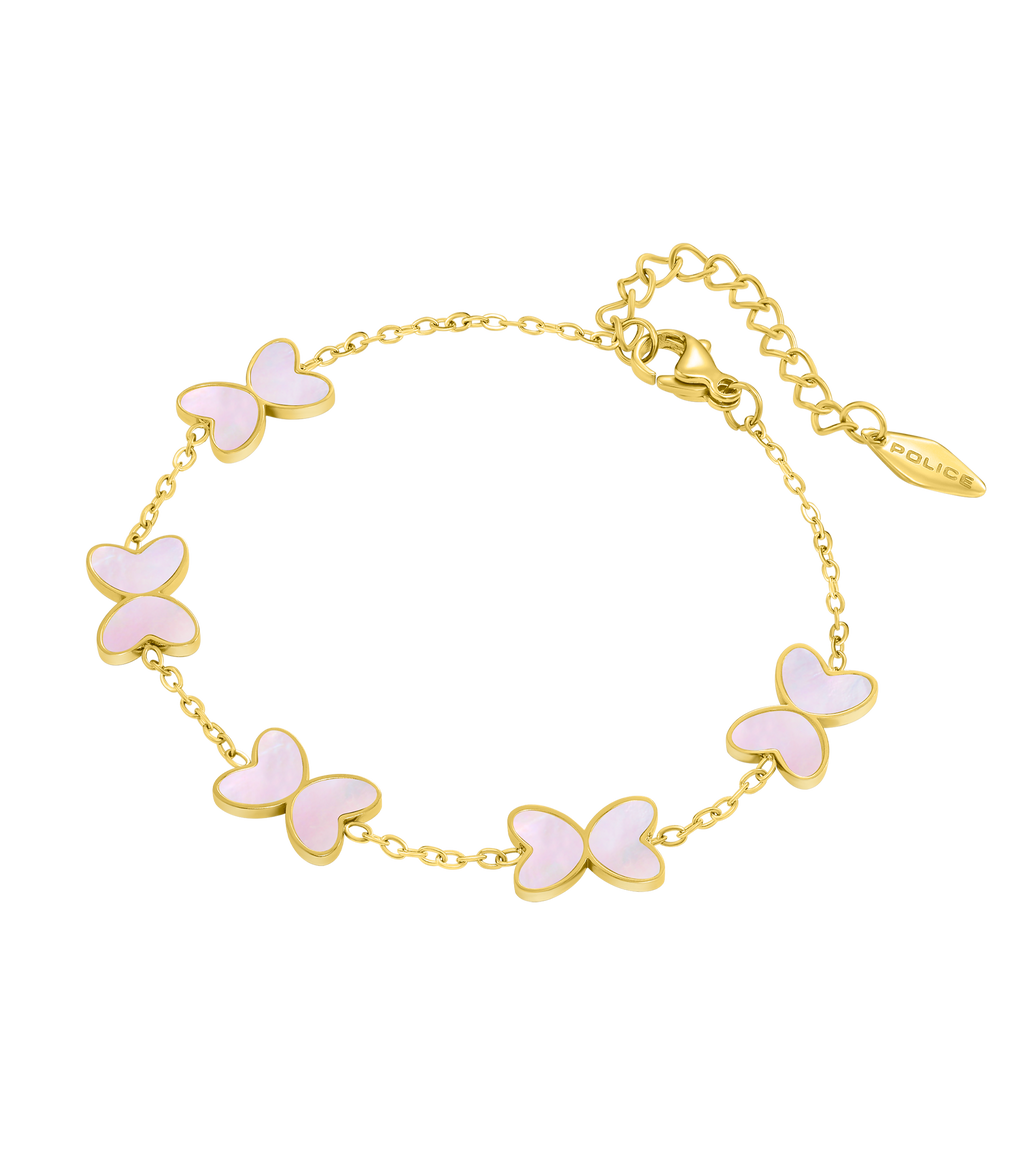 Police Pink Butterfly Charms Bracelet