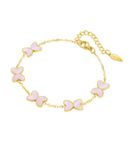 Police Pink Butterfly Charms Bracelet