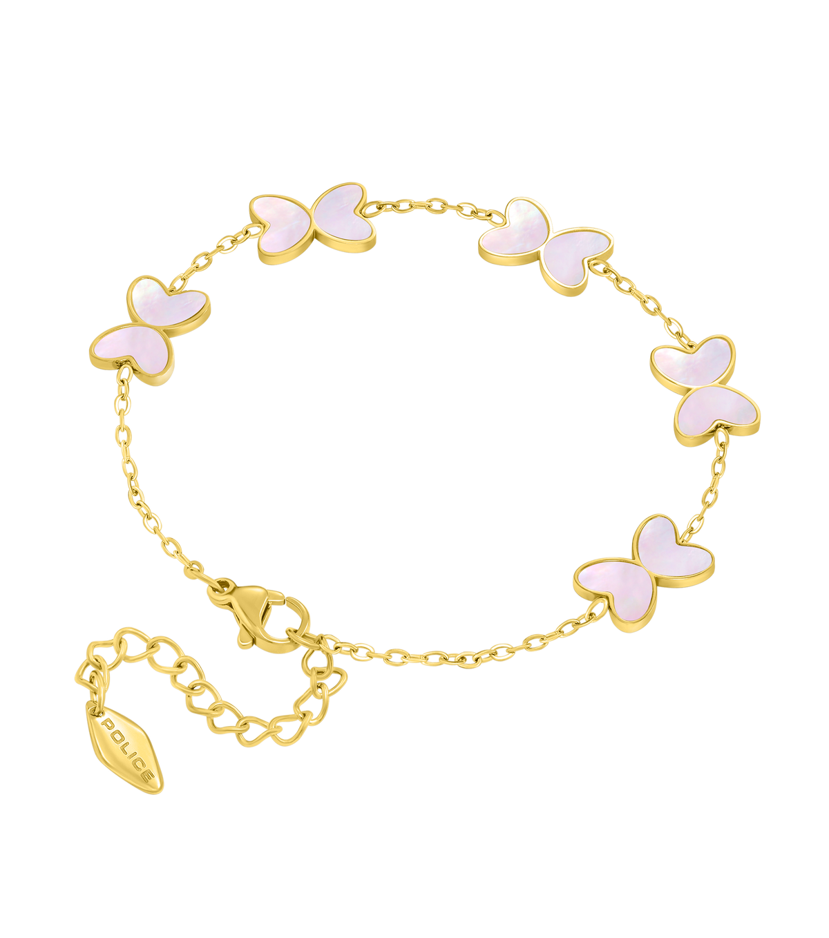 Police Pink Butterfly Charms Bracelet Police Pink Butterfly Charms Bracelet