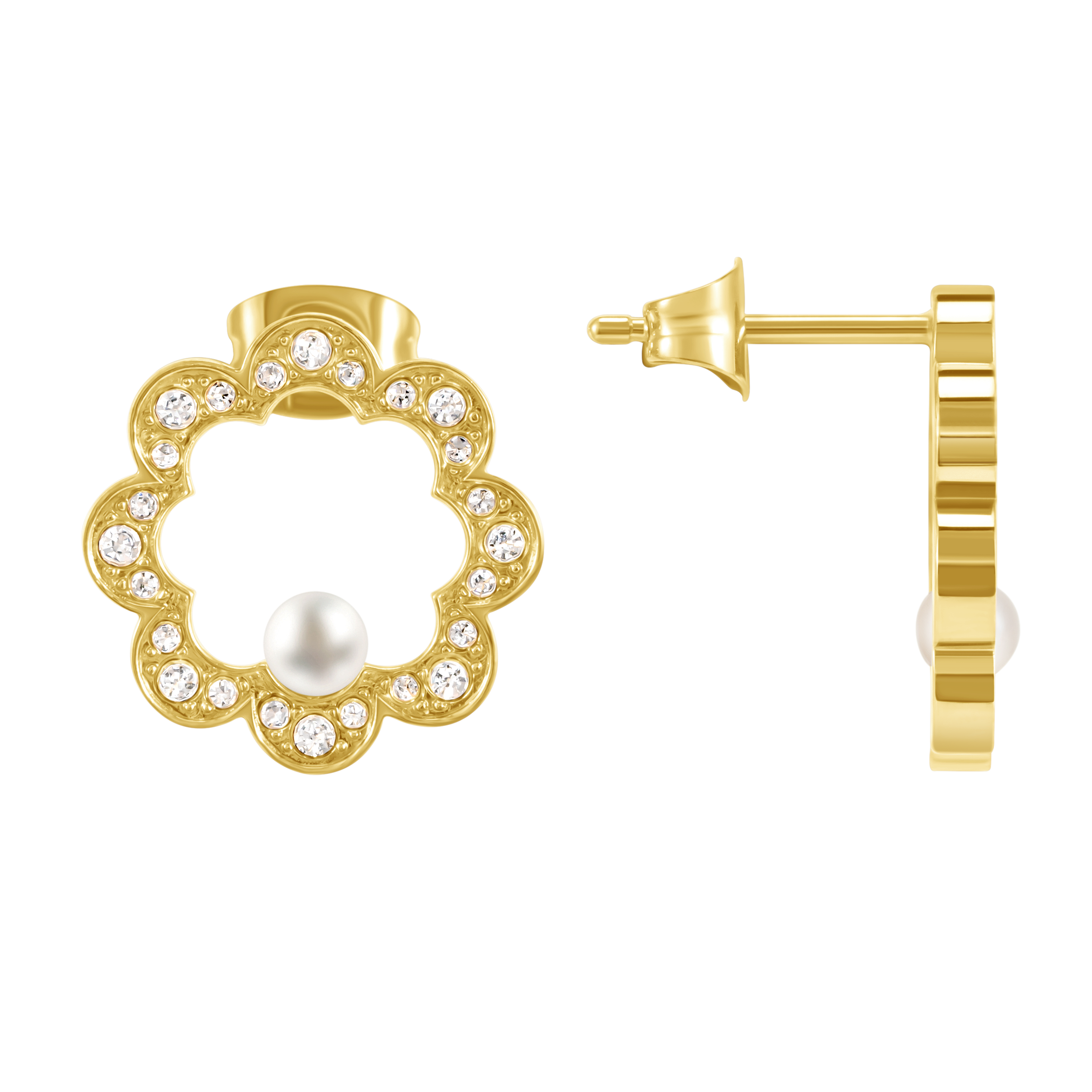 Police Opulent Pearl Bead Crystals Earrings