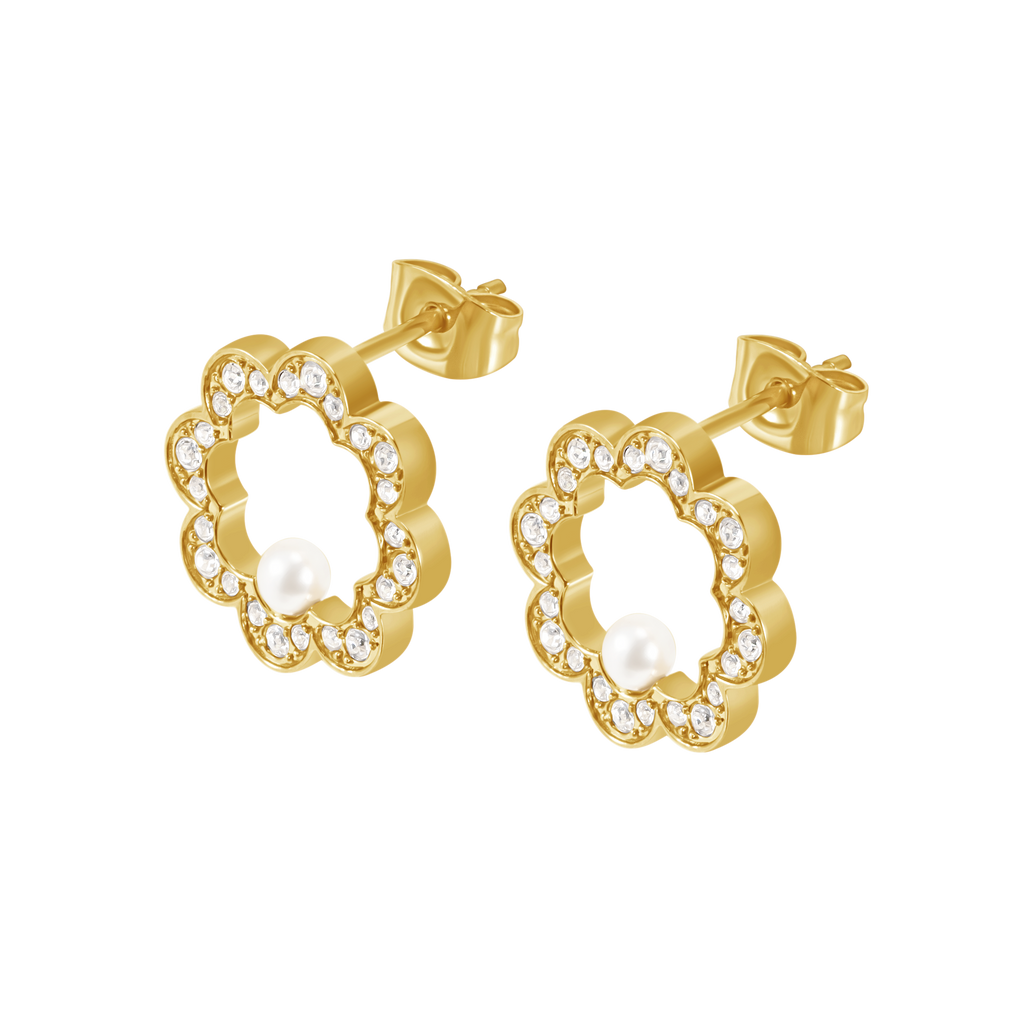 Police Opulent Pearl Bead Crystals Earrings
