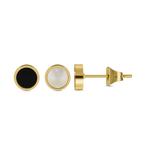 Police Aurora White & Black Inlay Mismatch Earrings