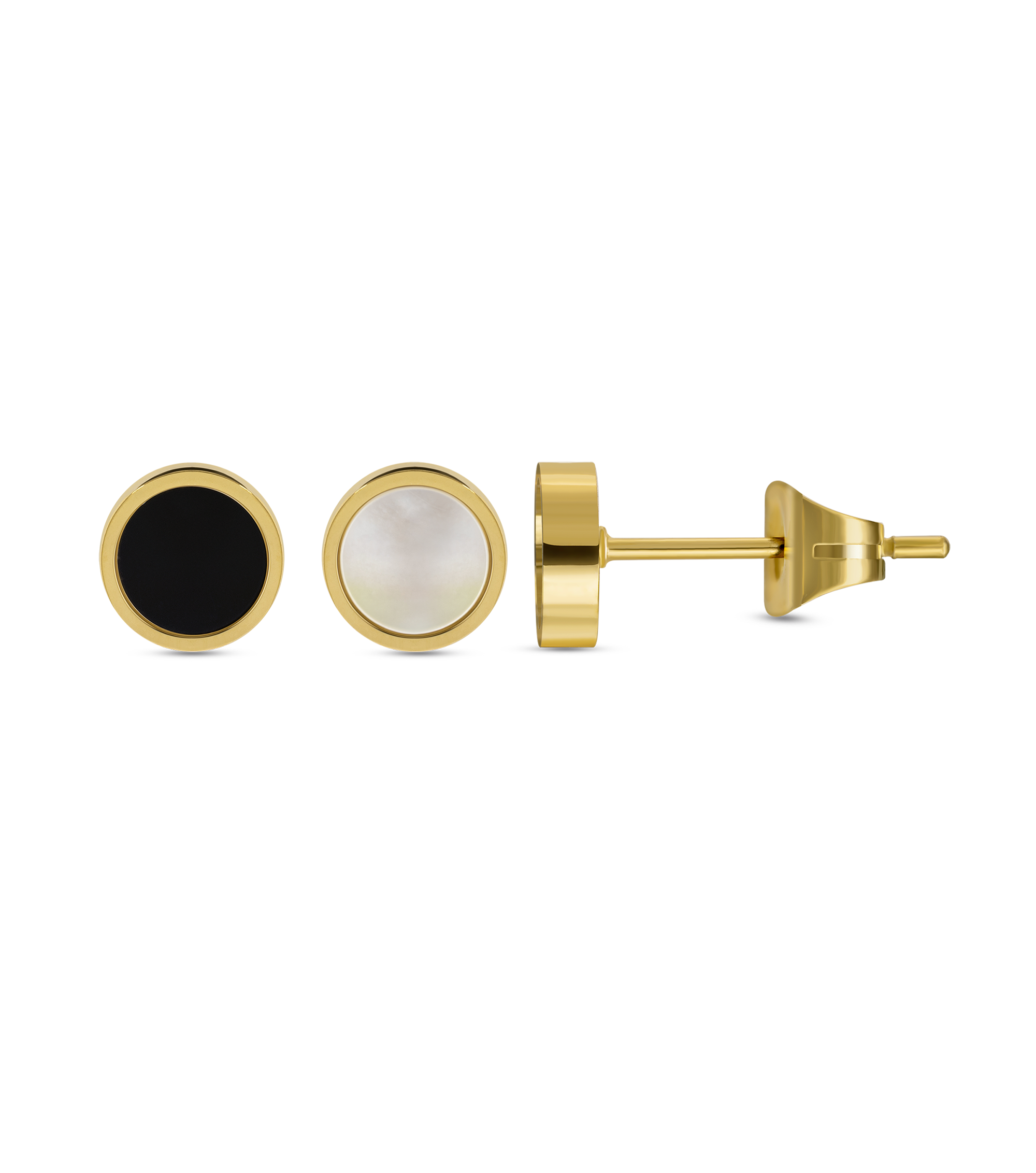 Police Aurora White & Black Inlay Mismatch Earrings