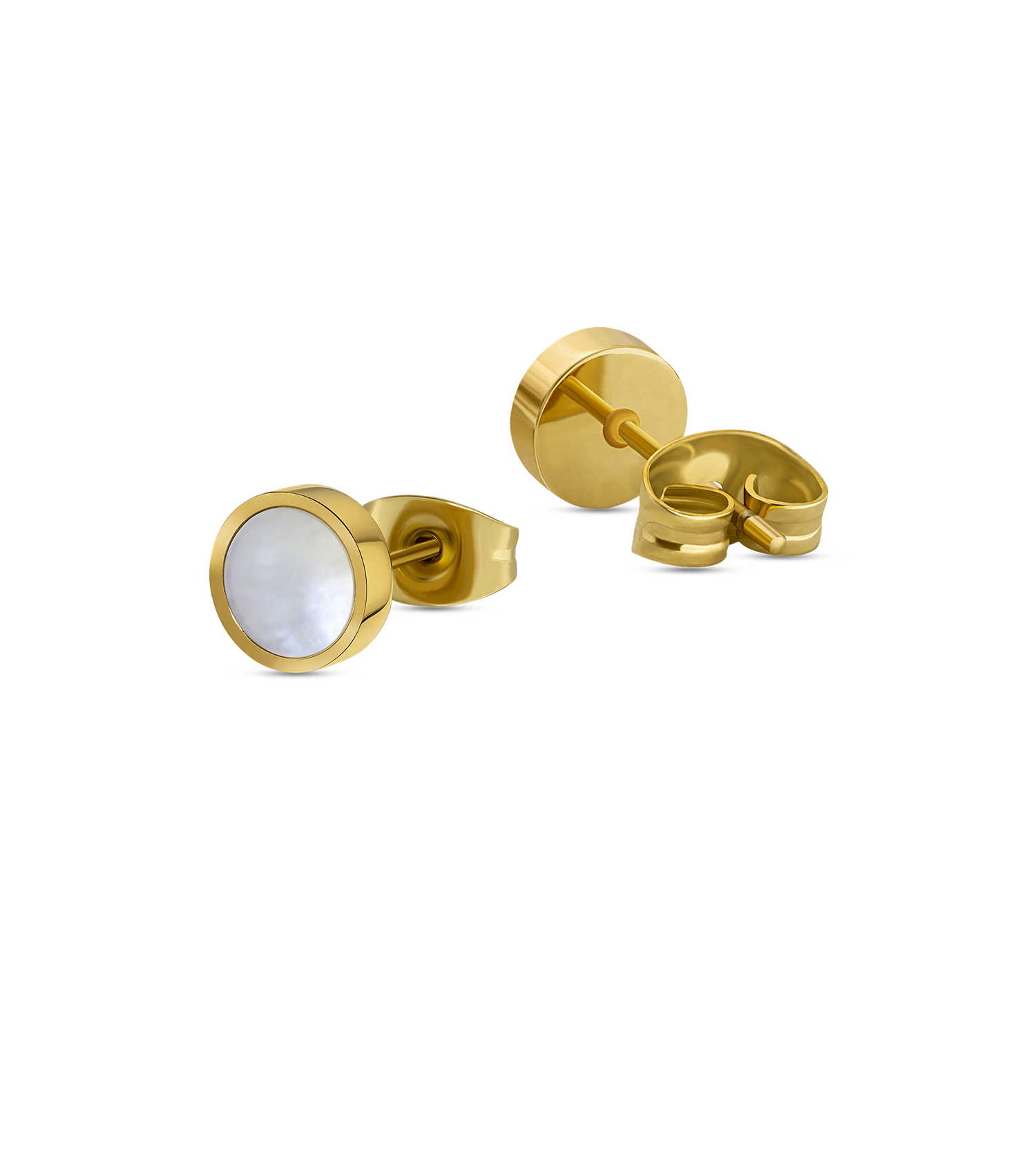 Police Aurora White & Black Inlay Mismatch Earrings