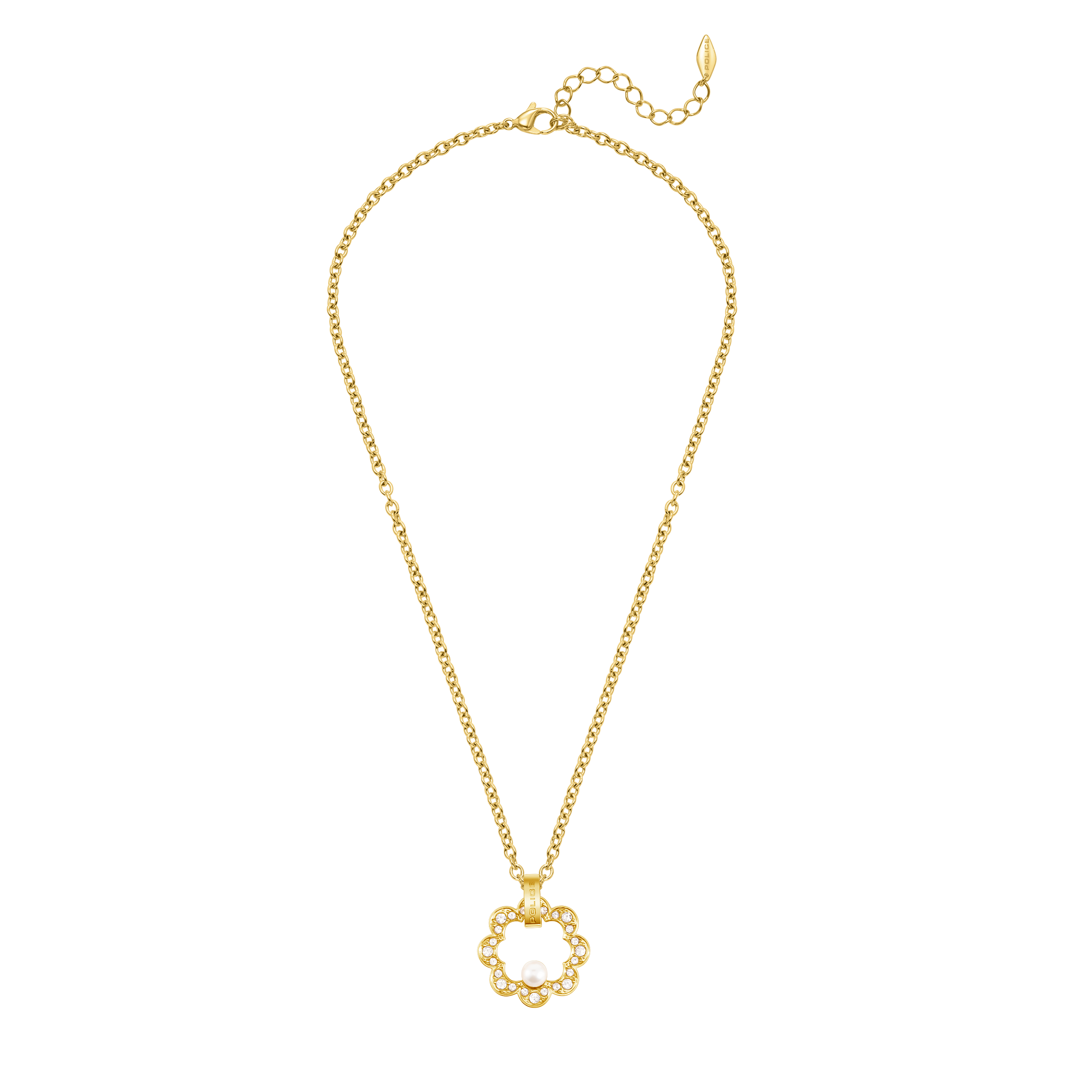 Police Opulent Pearl Bead Crystals Necklace