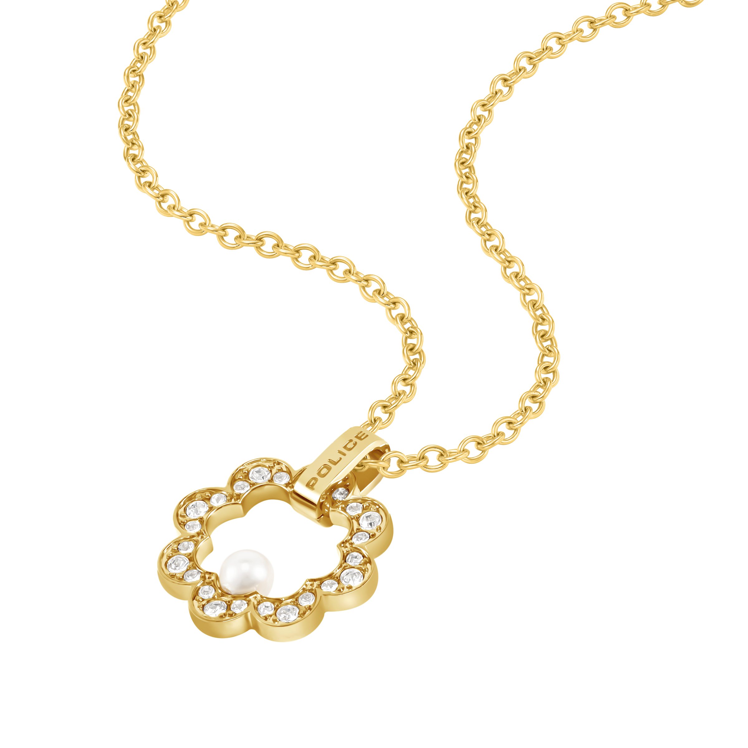 Police Opulent Pearl Bead Crystals Necklace