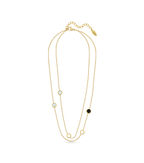 Police Aurora White & Black Inlay Double Chain Necklace