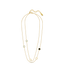 Police Aurora White & Black Inlay Double Chain Necklace
