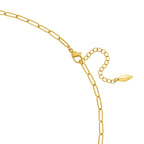 Gold-toned paperclip chain necklace with lobster clasp, extender chain, and 'POLICE' engraved tag.