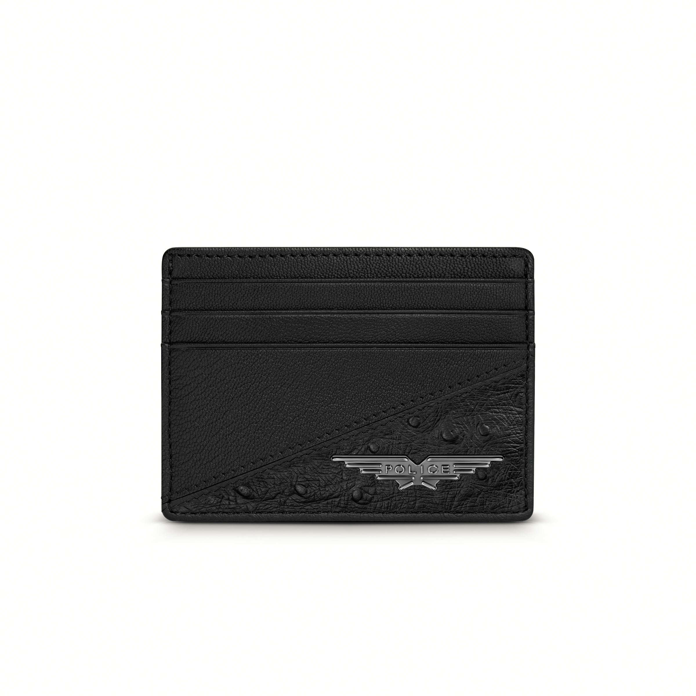 POLICE OSTRICH GENTS CARD CASE BLACK