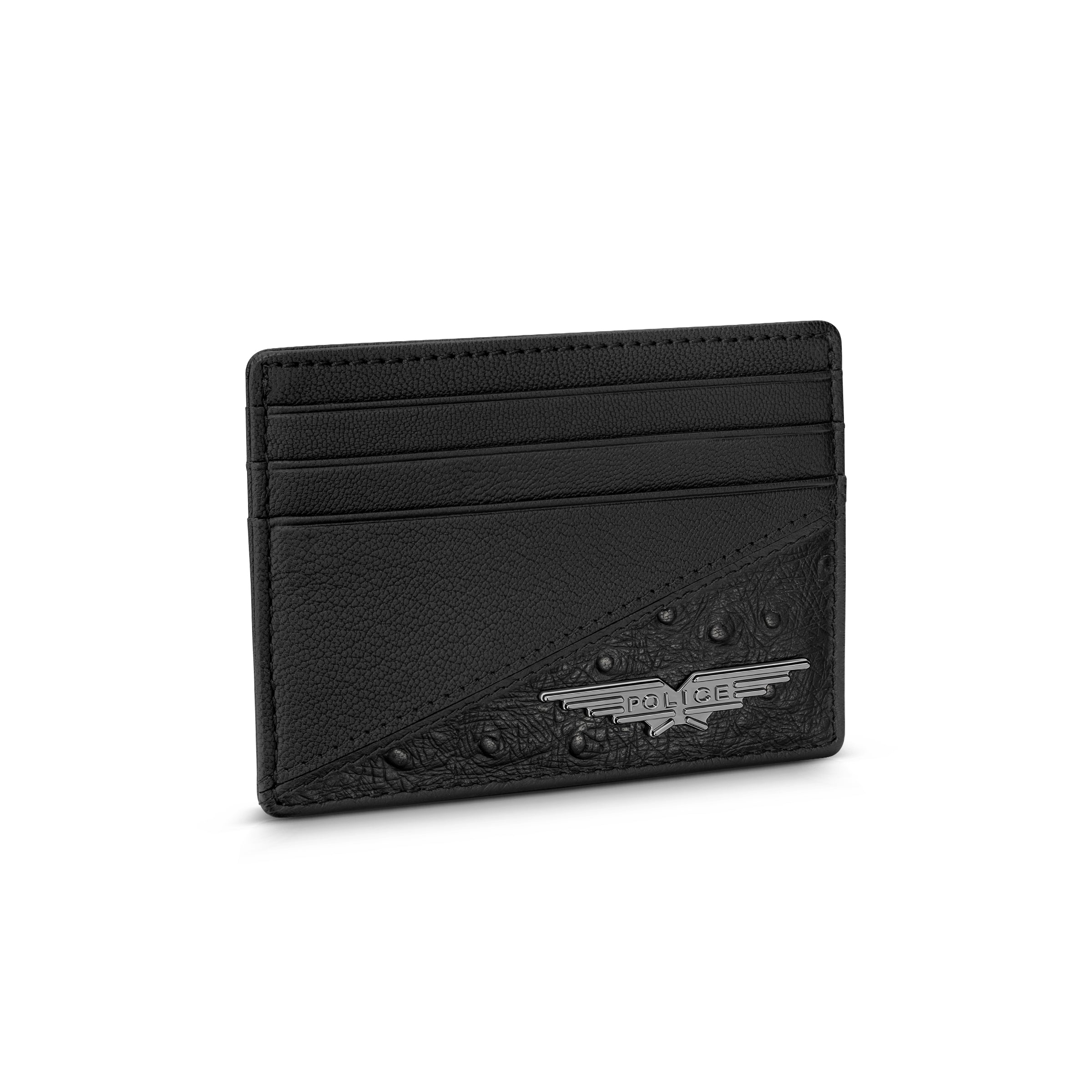 POLICE OSTRICH GENTS CARD CASE BLACK