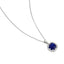 Silver necklace with a blue gemstone pendant