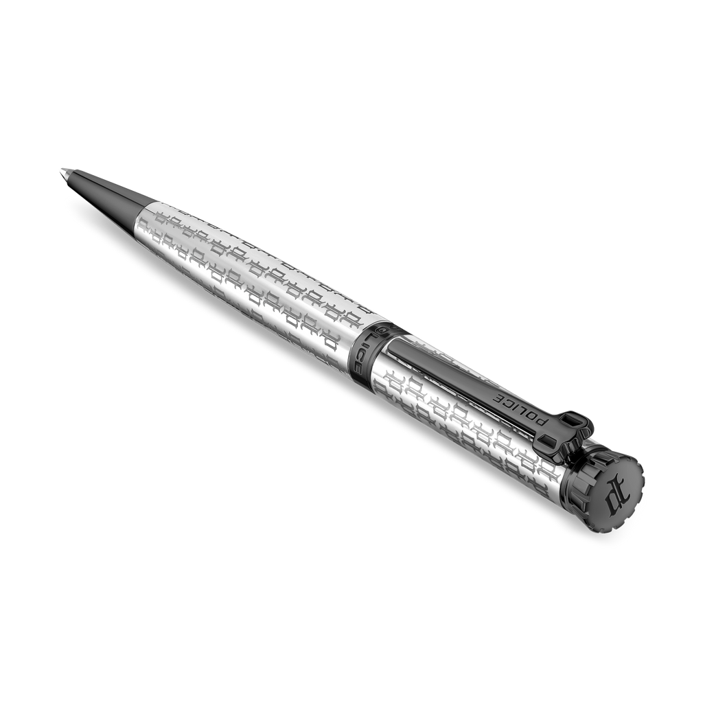 Police Gothic Monogram Stainless Steel Ballpoint Pen
