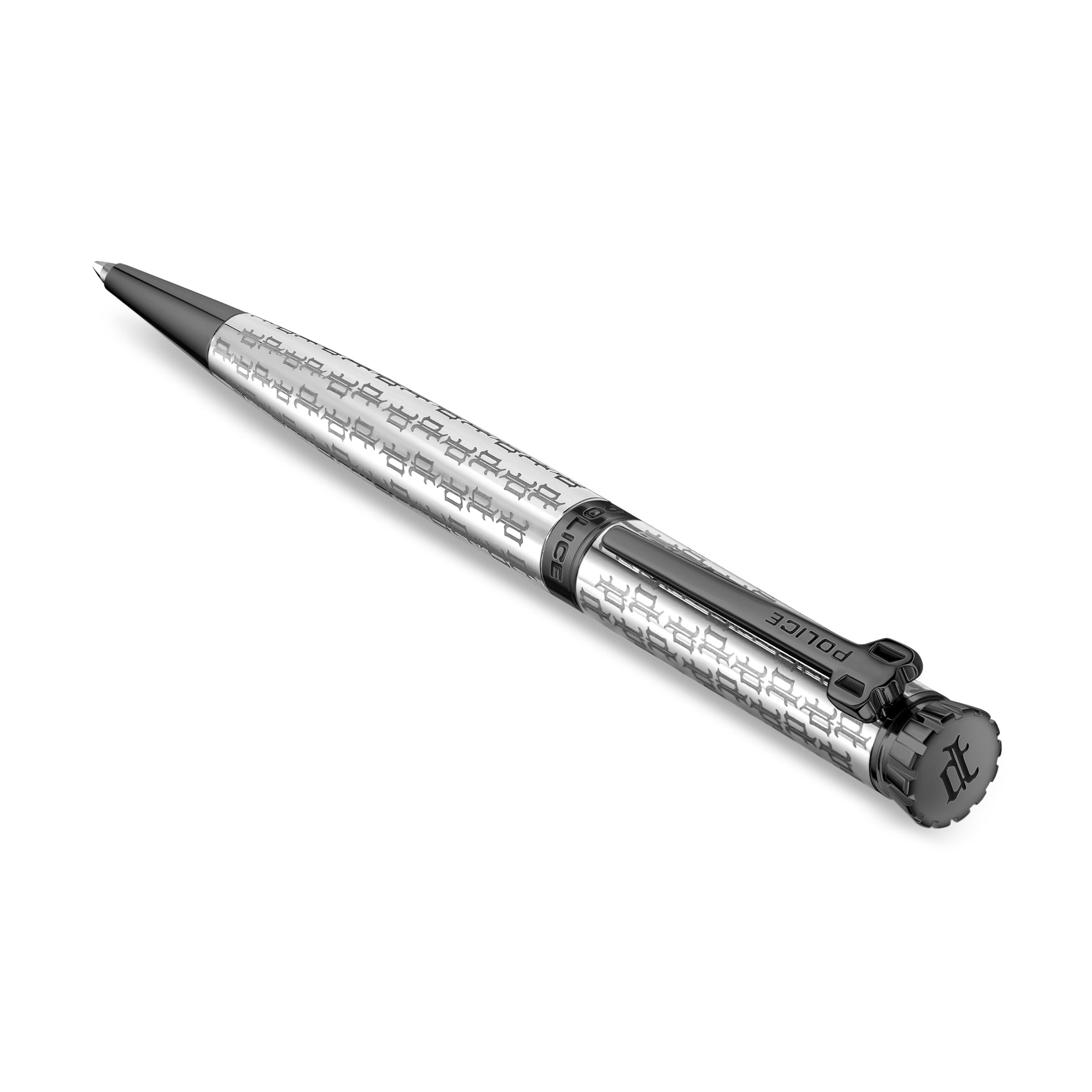 Police Gothic Monogram Stainless Steel Ballpoint Pen