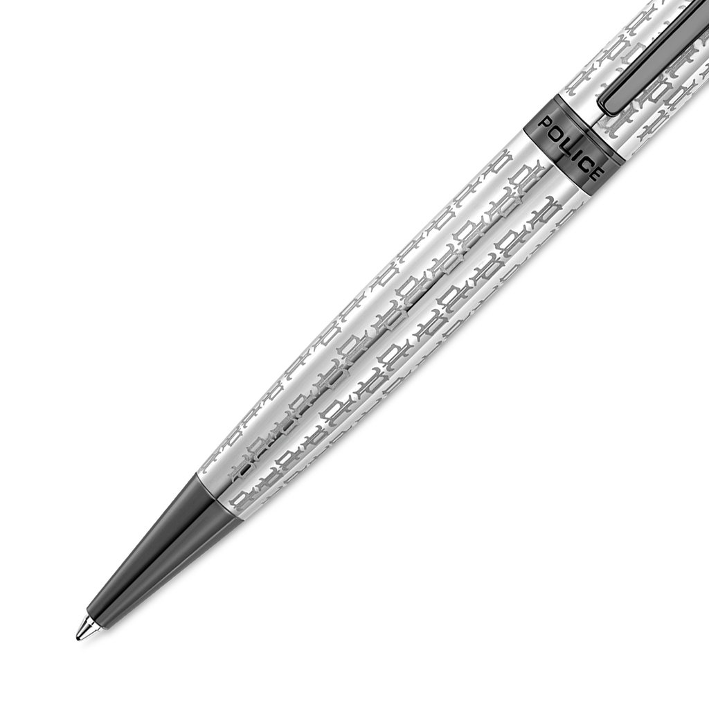 Police Gothic Monogram Stainless Steel Ballpoint Pen