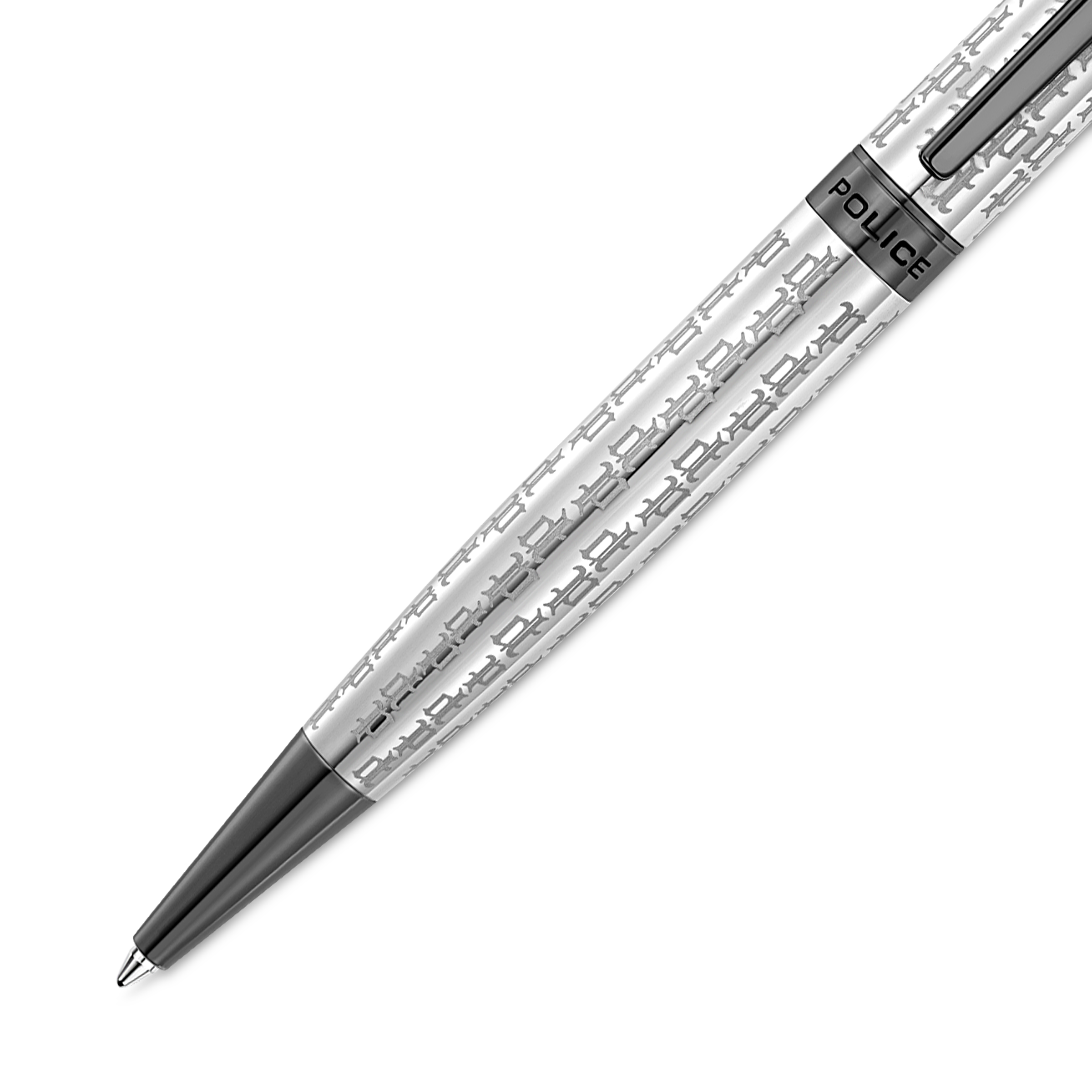 Police Gothic Monogram Stainless Steel Ballpoint Pen