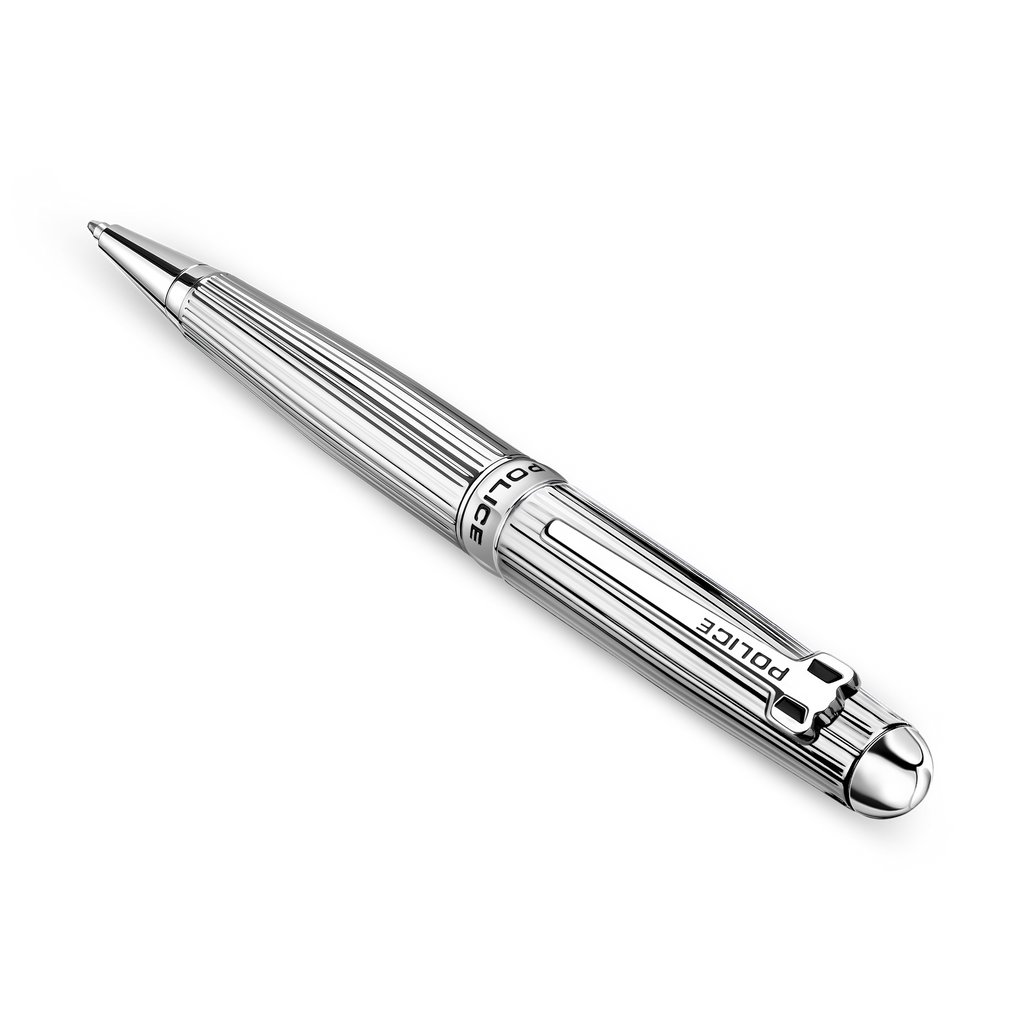 Police Clarendon Full Stainless Steel Ballpoint Pen