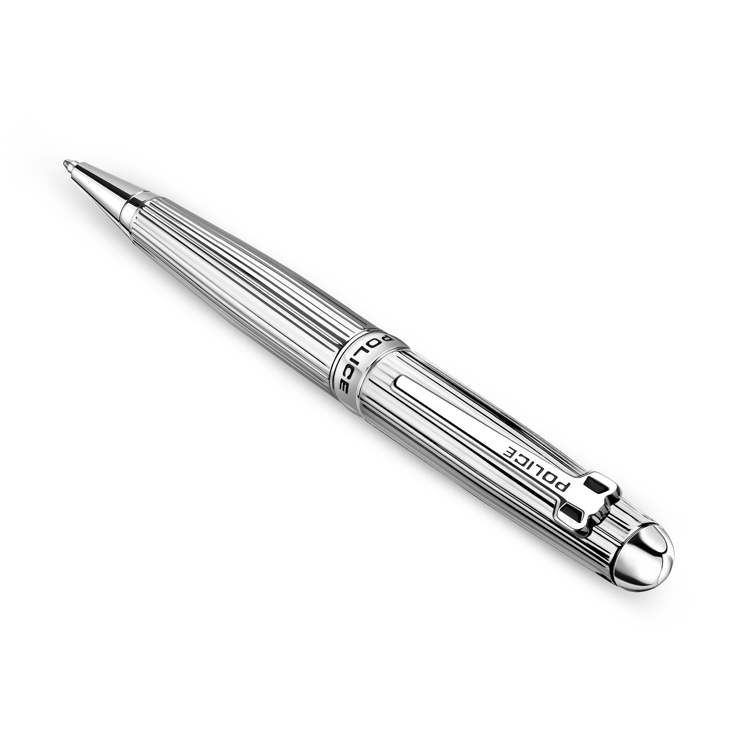 Police Clarendon Full Stainless Steel Ballpoint Pen