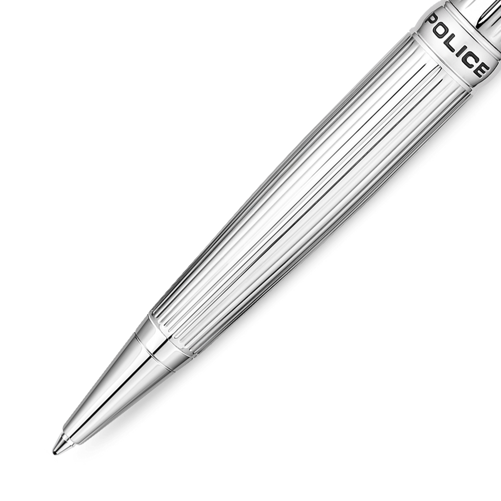 Police Clarendon Full Stainless Steel Ballpoint Pen