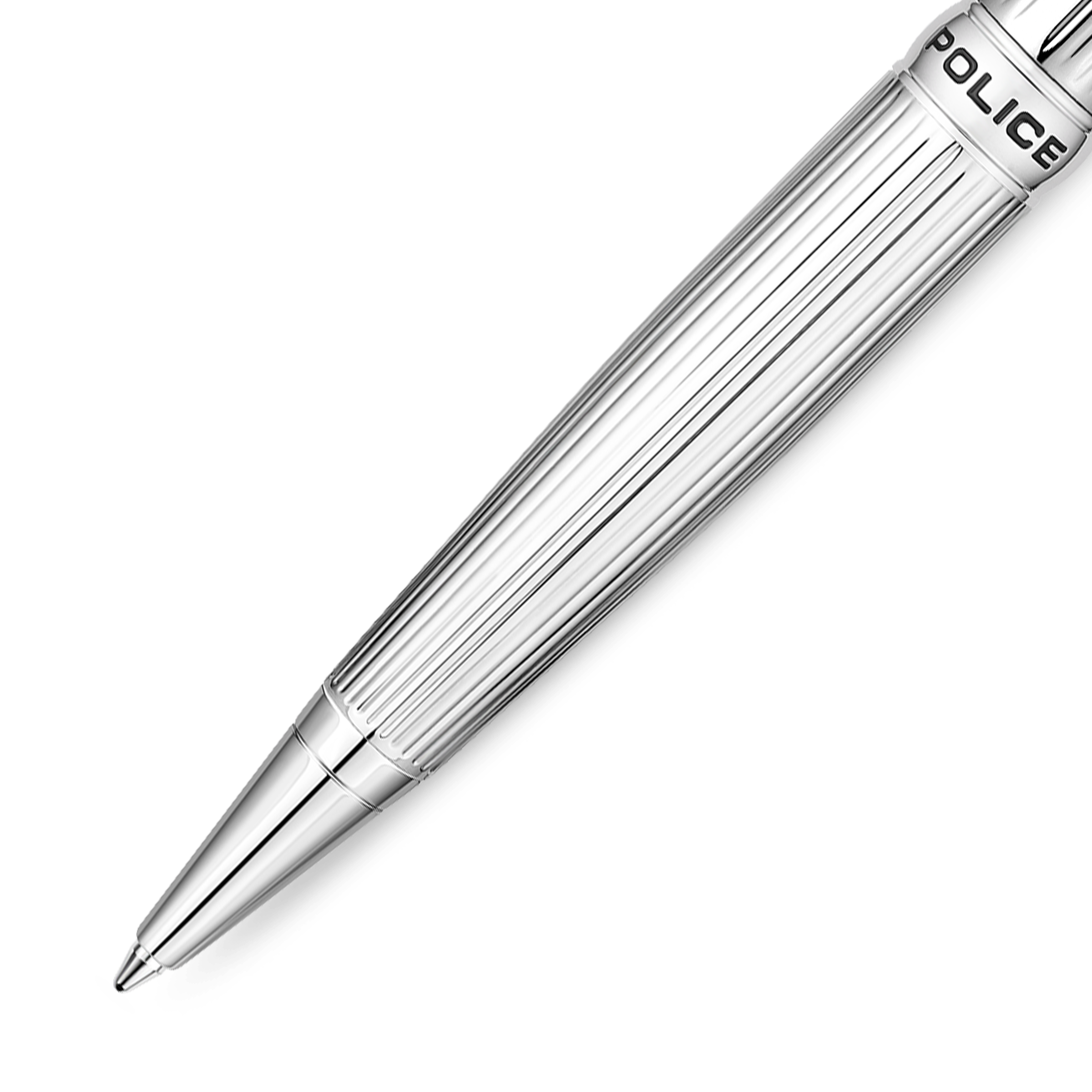 Police Clarendon Full Stainless Steel Ballpoint Pen