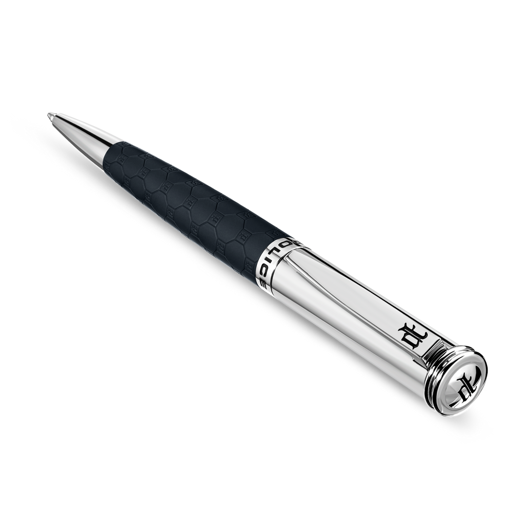 Police Cordia Silver & Blue Monogram Ballpoint Pen