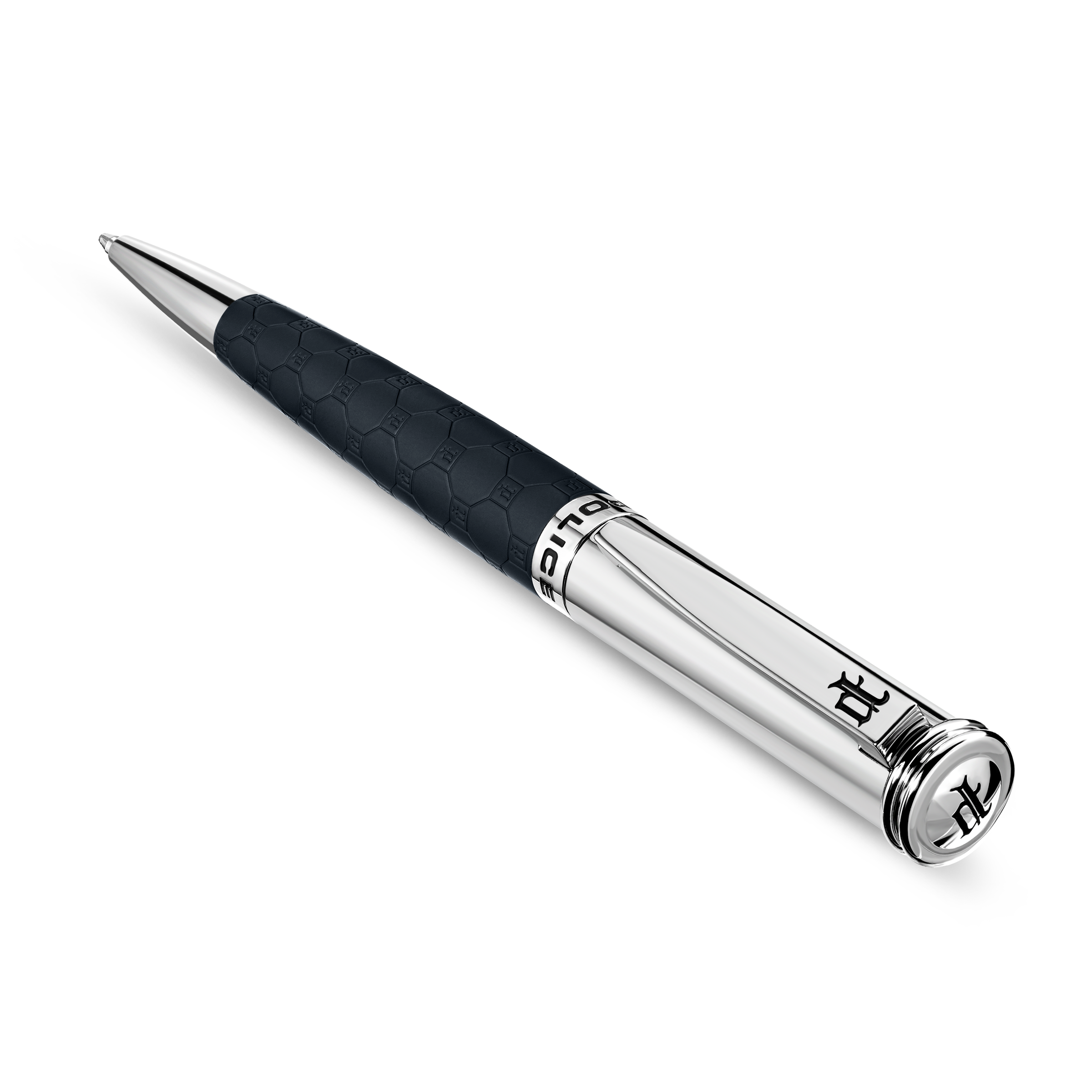 Police Cordia Silver & Blue Monogram Ballpoint Pen