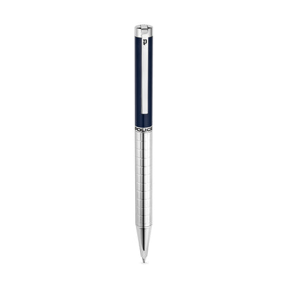 Police Precision Pen Textured Barrel Smooth Blue Upper Body Signature Band P Logo