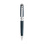 Police Serif 2 Blue Embossed Stainless Steel Pen with Silver Trim, Blue Ink