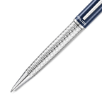 Police Aptos Blue & Silver Faceted Ballpoint Pen