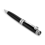 Police Black Pen with Stainless Steel Trim, Elegant Design