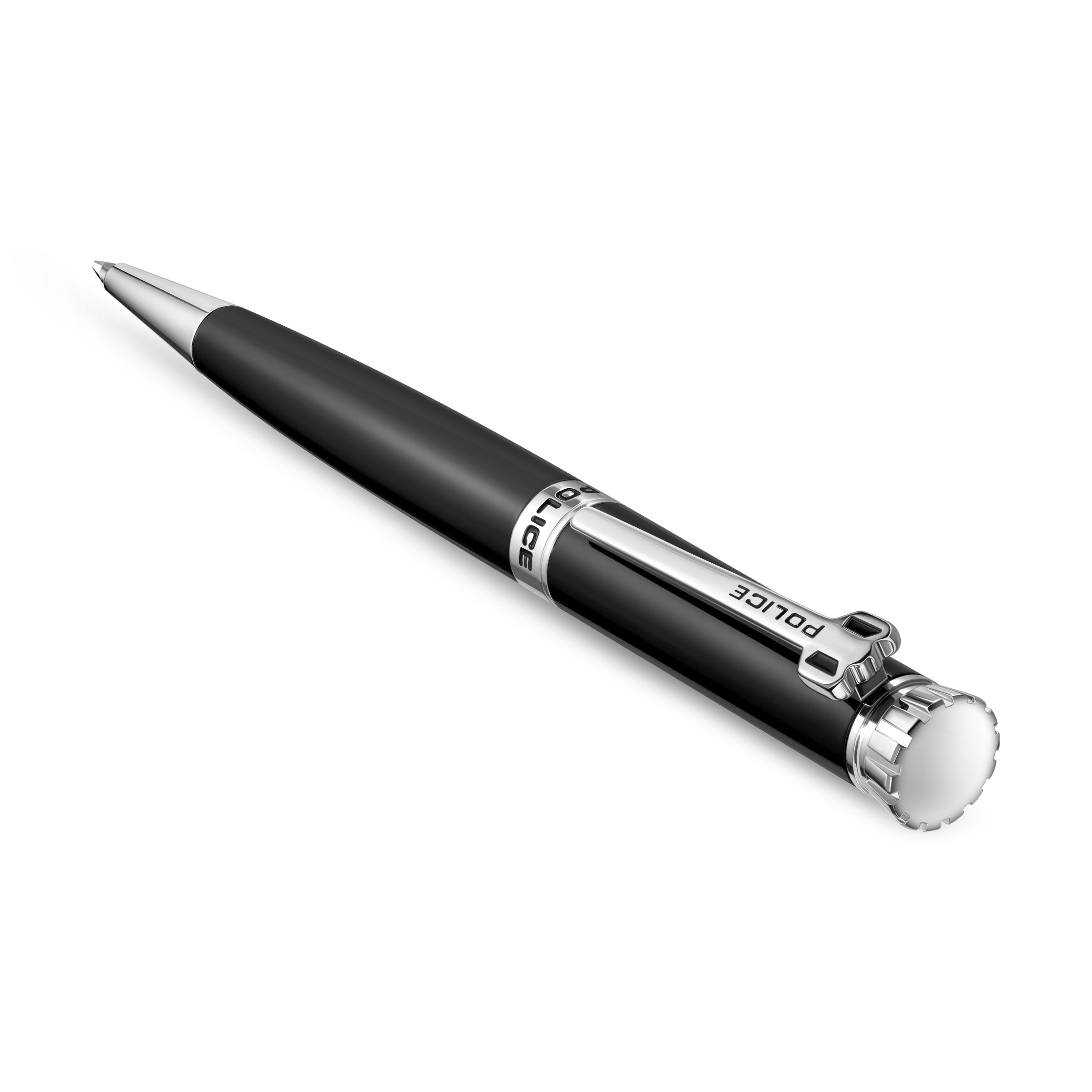 Police Gothic Pen with P Letter Crown Logo