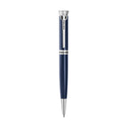 Police Gothic Pen Iconic P Monogram Crown Faceted Cap Black Finish Stainless Steel