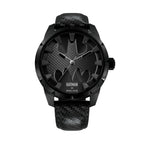 Police The Bat Gents Black Dial Black Leather Strap Watch