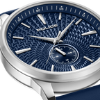 Police Blue Dial Stainless Steel Watch Blue Leather Strap
