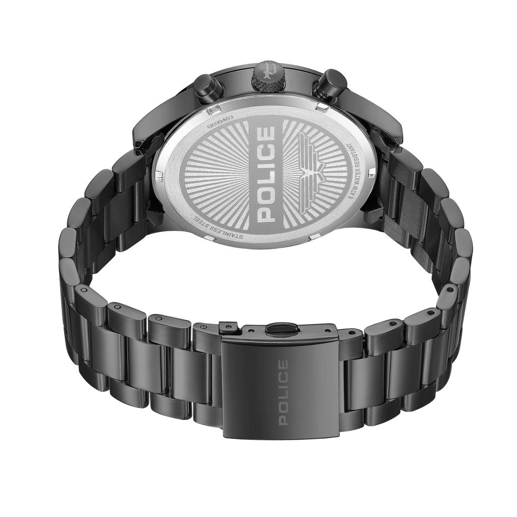 Police Men’s Gunmetal Black Dial Multifunction Bracelet Watch