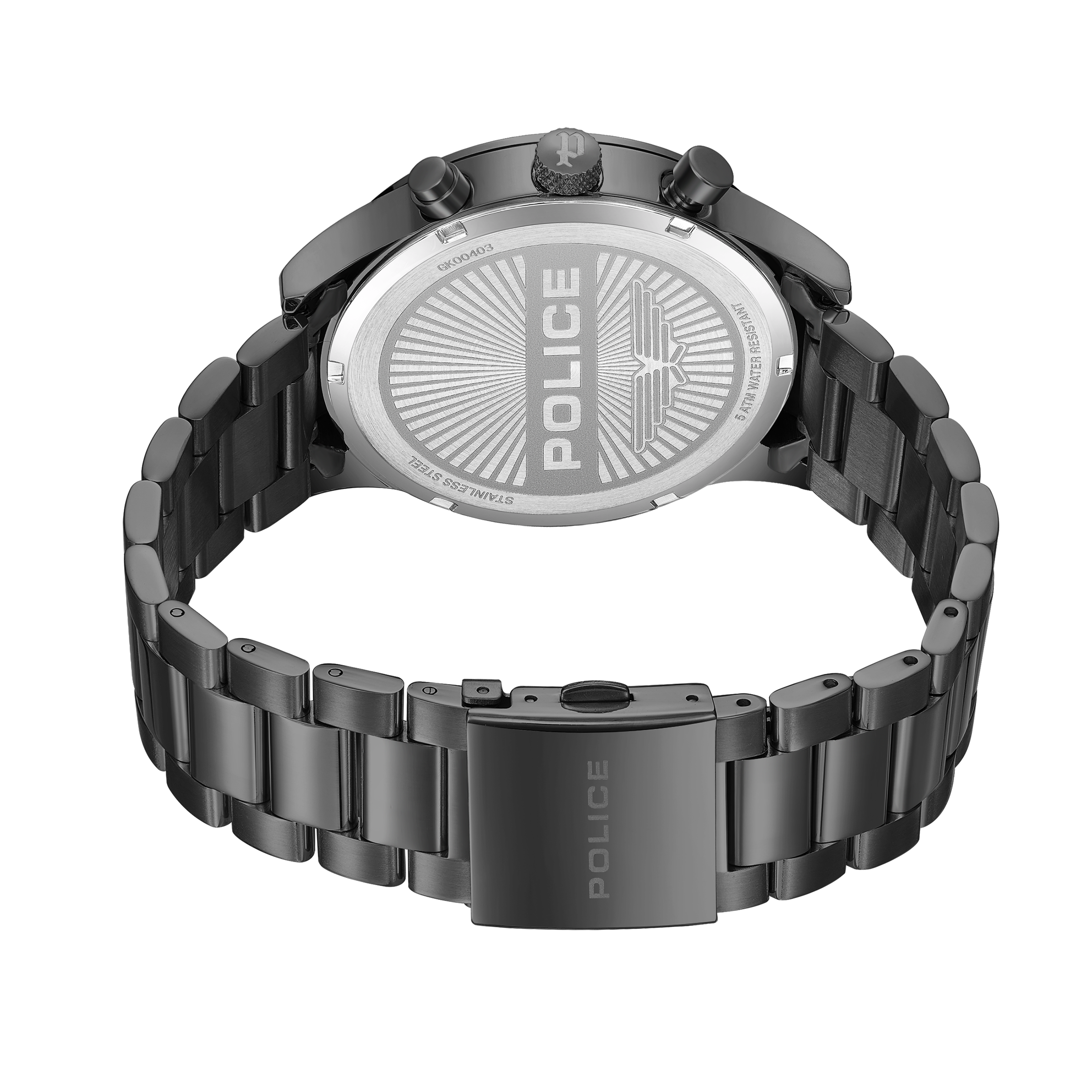 Police Men’s Gunmetal Black Dial Multifunction Bracelet Watch