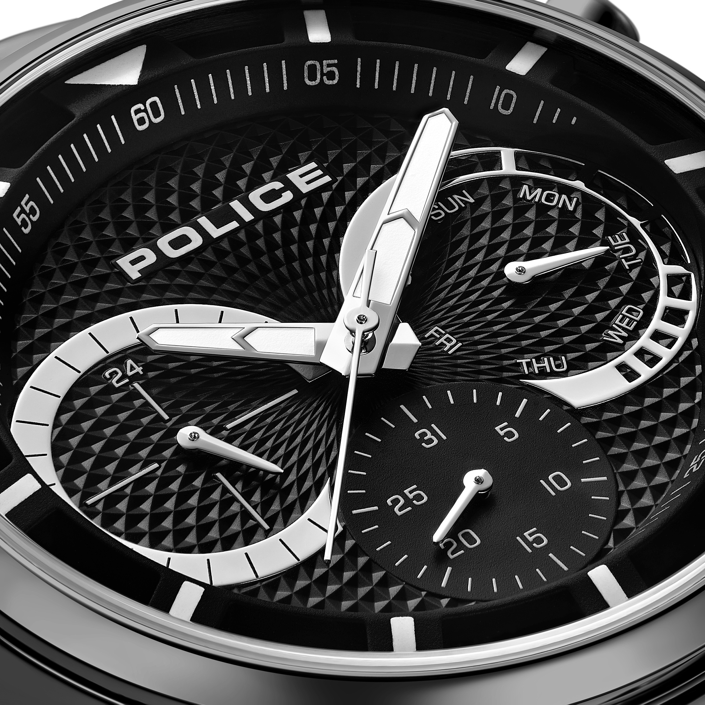 Police Men’s Gunmetal Black Dial Multifunction Bracelet Watch