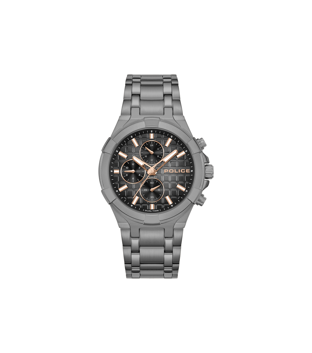 Police Gun Case, Black To Charcoal Dial Watch