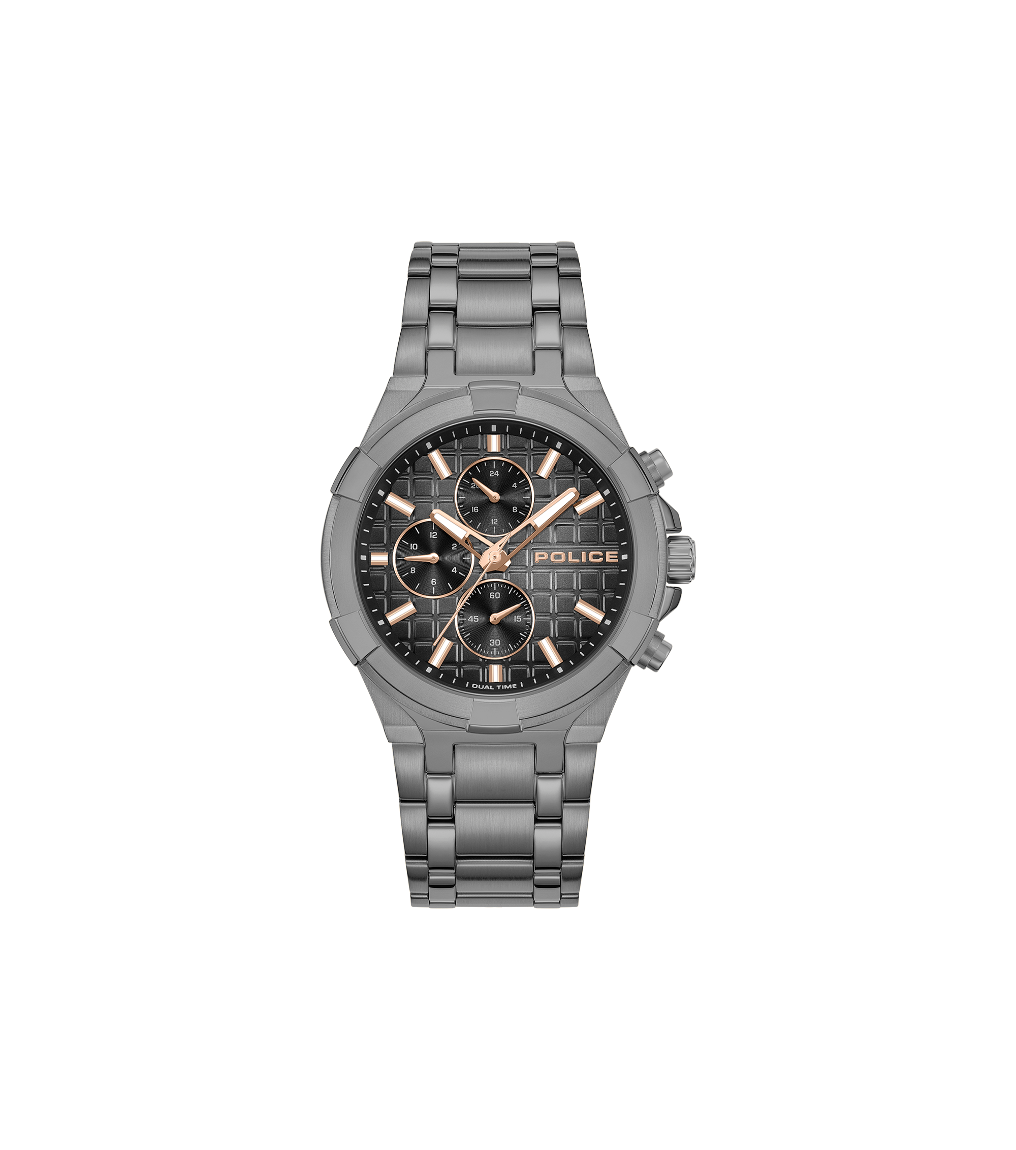 Police Gun Case, Black To Charcoal Dial Watch