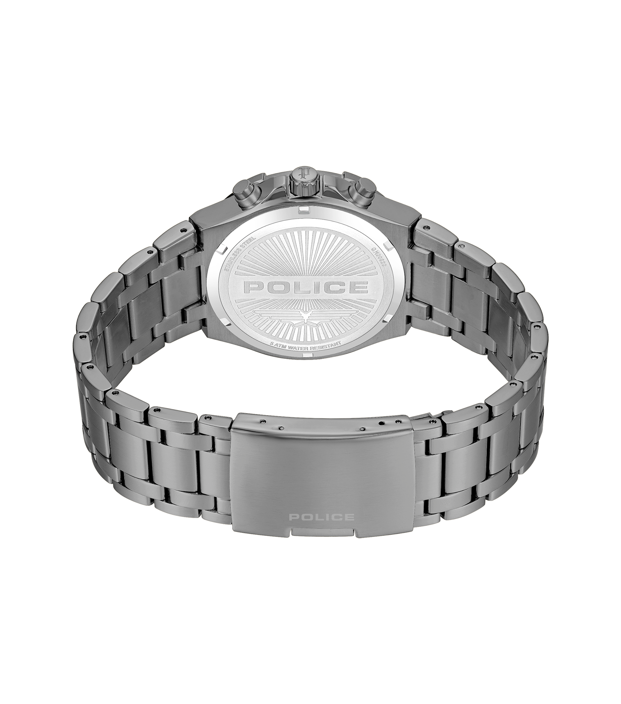 Police Gun Case, Black To Charcoal Dial Watch
