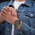 Police Gun Case, Black To Charcoal Dial Watch