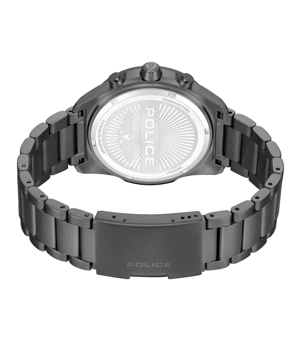 Police Men’s Gunmetal Black Dial Chronograph Bracelet Watch