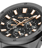 Police Men’s Gunmetal Black Dial Chronograph Bracelet Watch